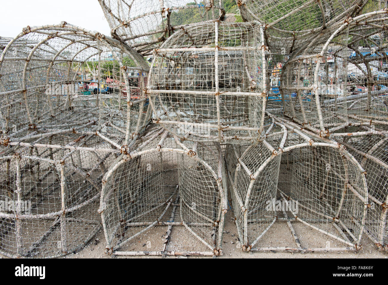 Old Fish Trap In Fishing Village Stock Photo, Picture and Royalty Free  Image. Image 49702374.