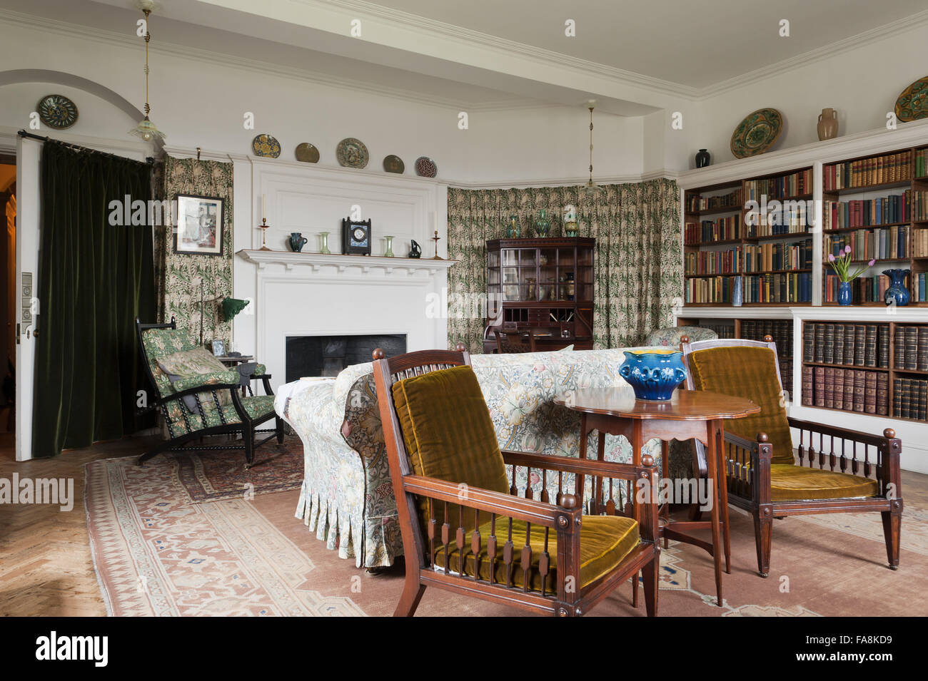 The Morning Room at Standen, West Sussex. Stock Photo