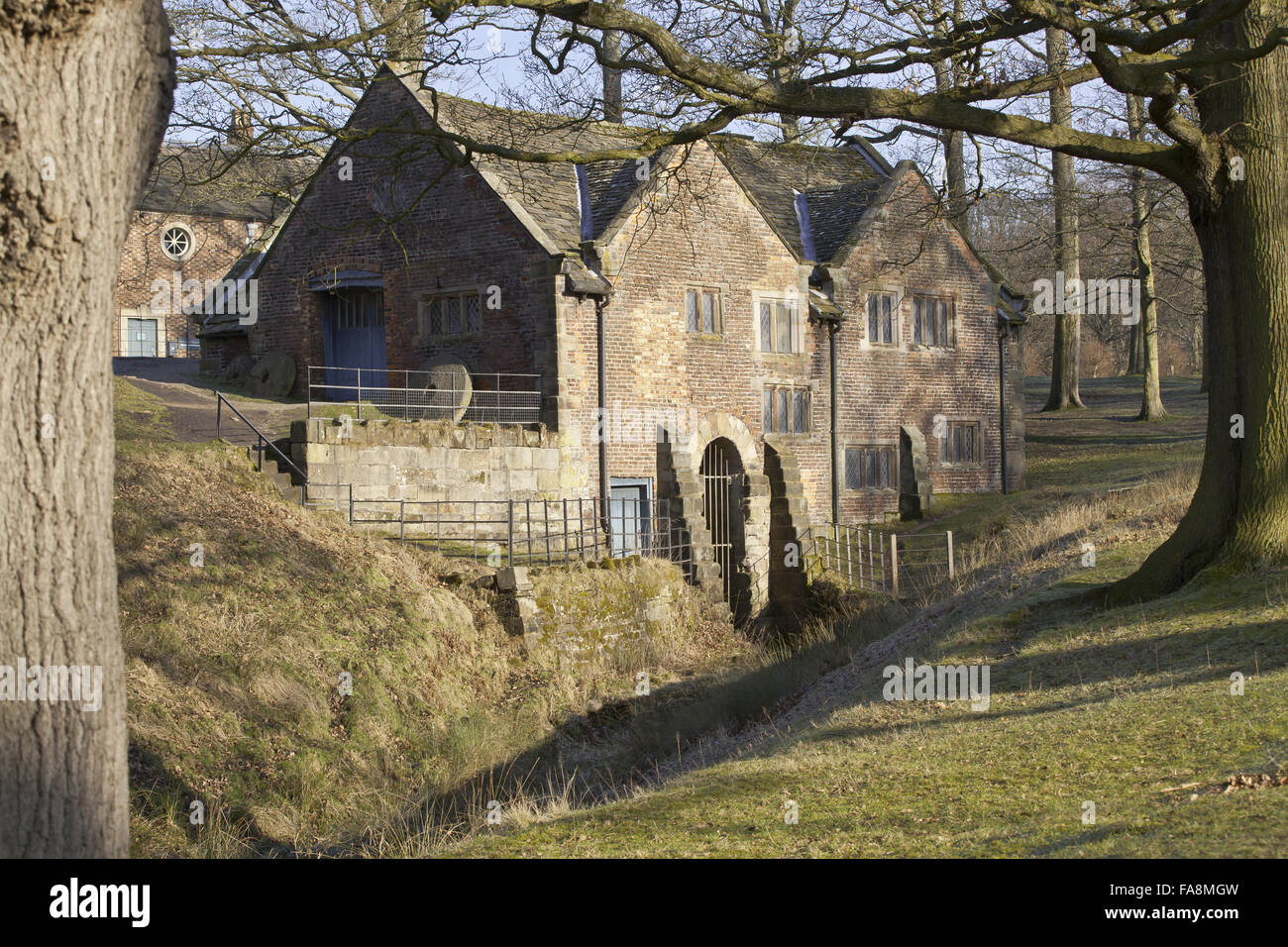 Exterior of the Old Mill building at Dunham Massey, Cheshire Stock