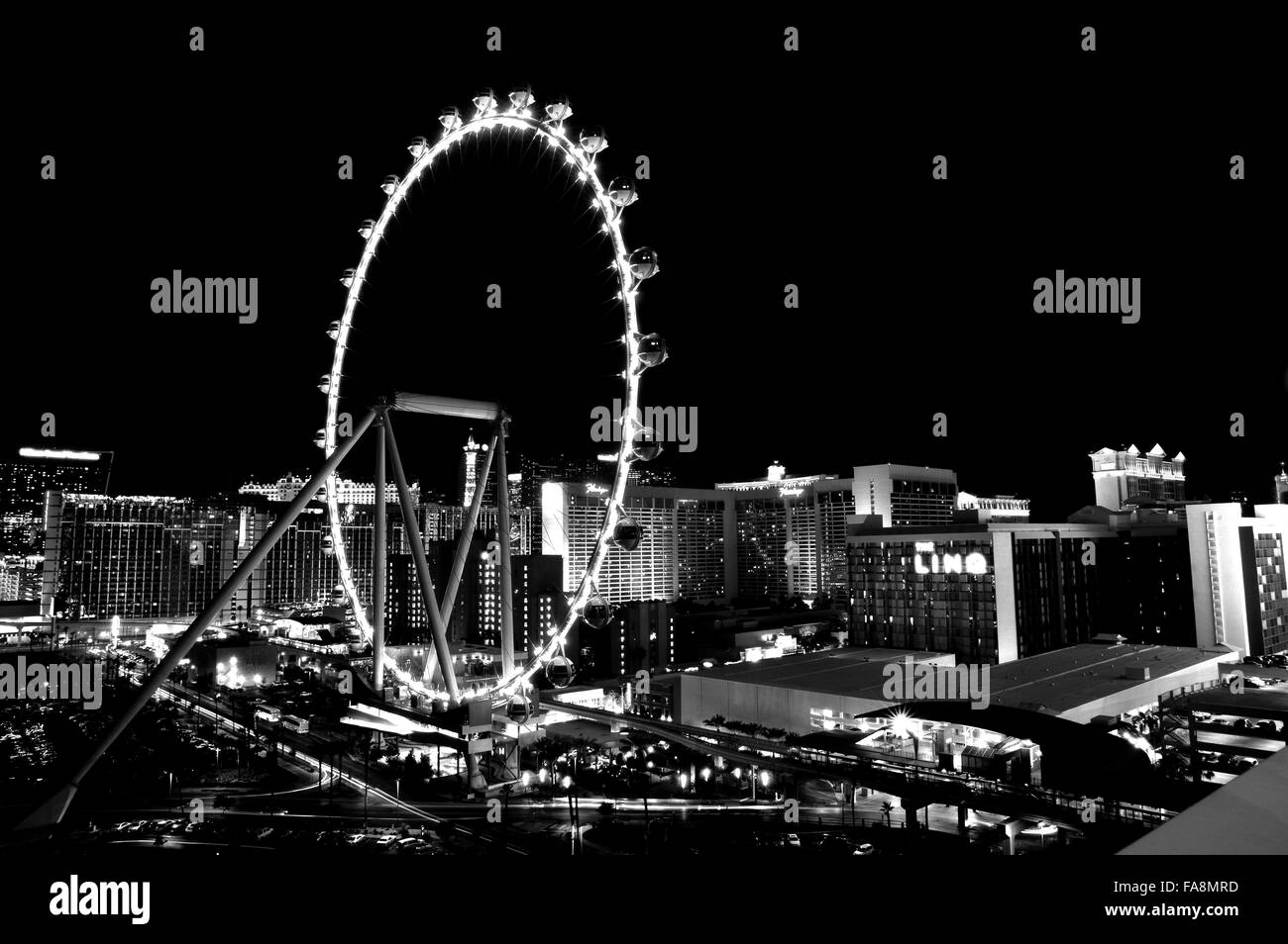 Las Vegas, Nevada, the High Roller at the Linq Hotel and Casino on the strip Stock Photo