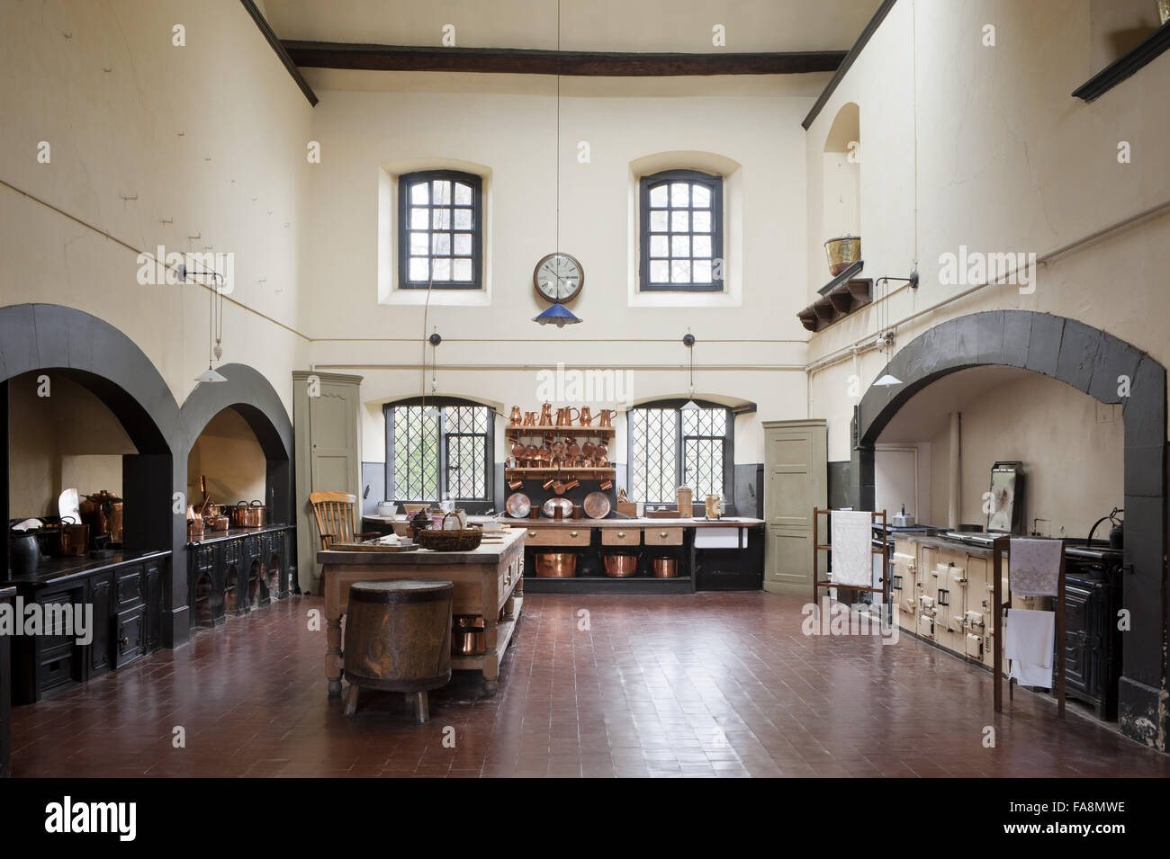 The Kitchen at Dunham Massey, Cheshire. Stock Photo