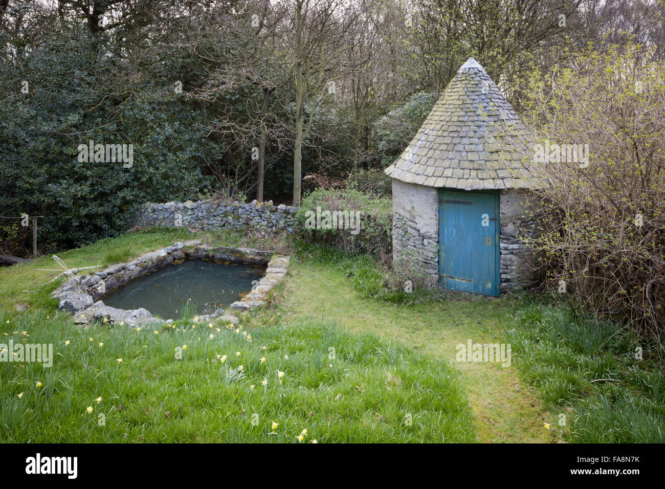 The Well House in the garden at Stoneywell, Leicestershire. Stoneywell