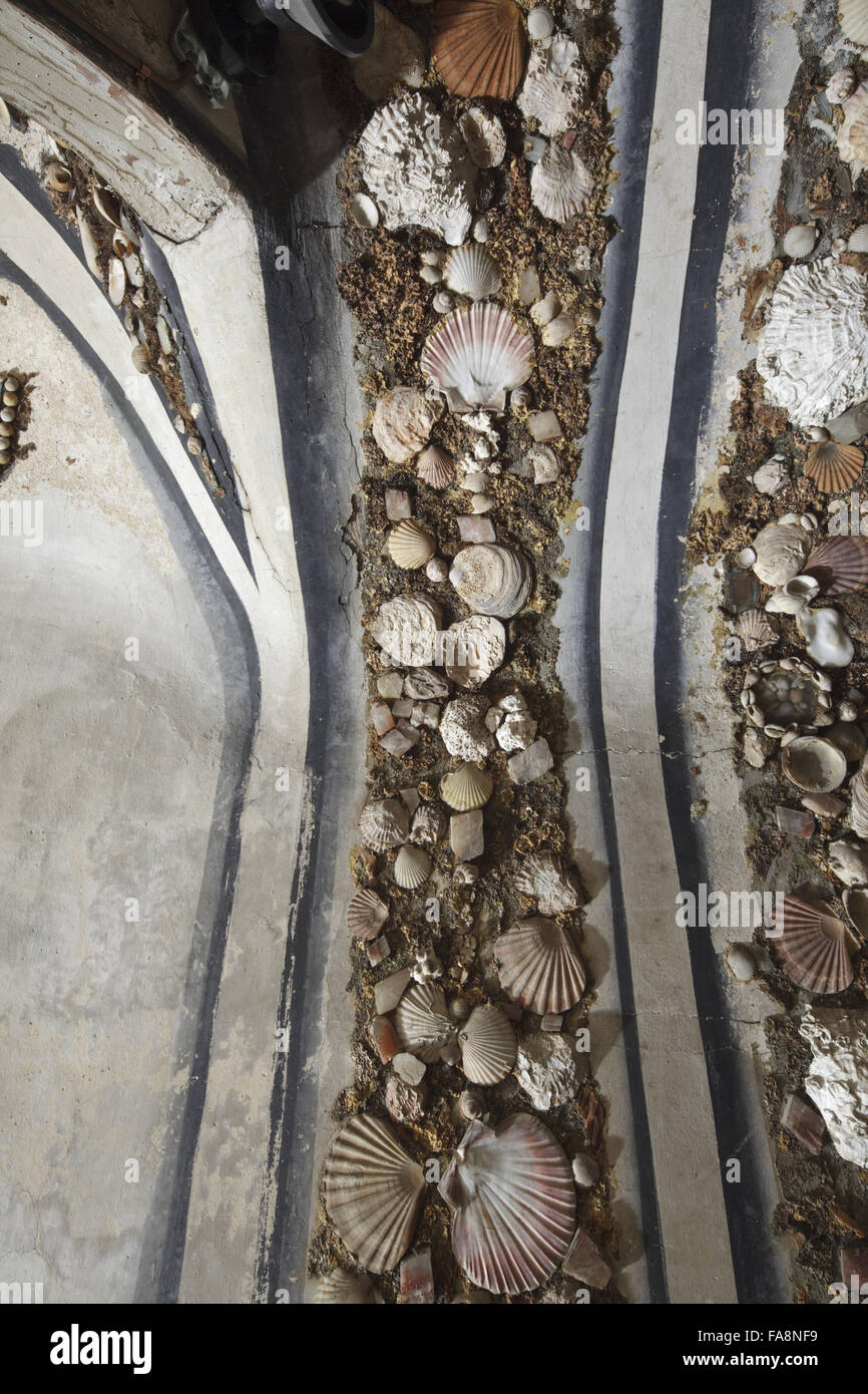 Detail of part of the decoration on the lower stairs of the Shell ...