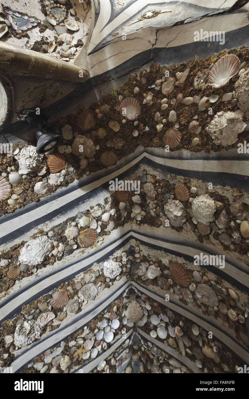 Detail of part of the decoration on the lower stairs of the Shell ...