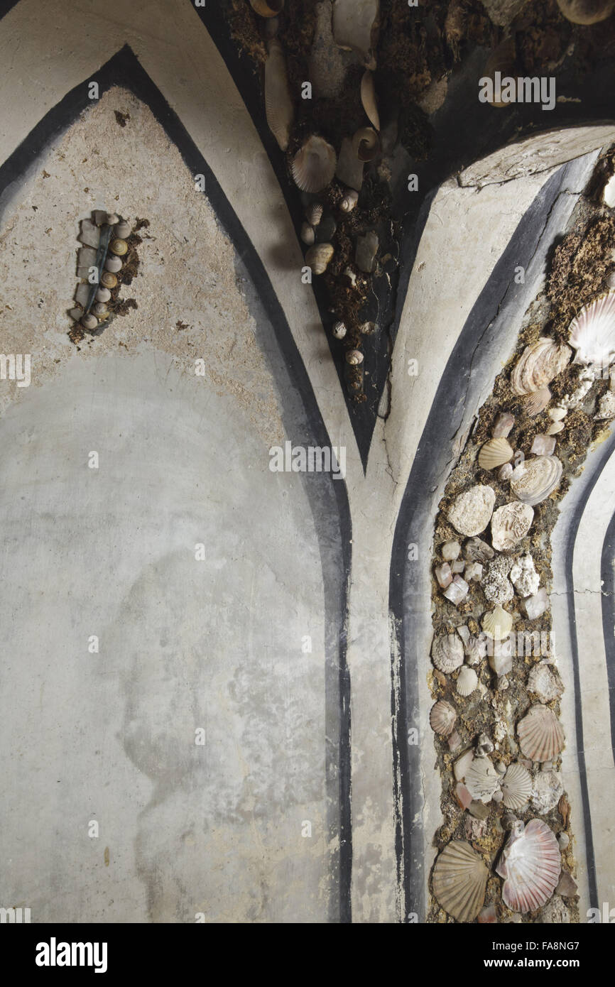 Detail of part of the decoration on the lower stairs of the Shell ...