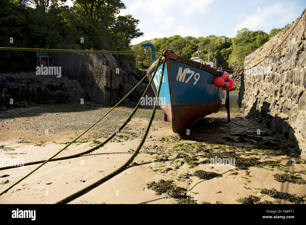 Boat at Stackpole Quay, Pembrokeshire Stock Photo - Alamy