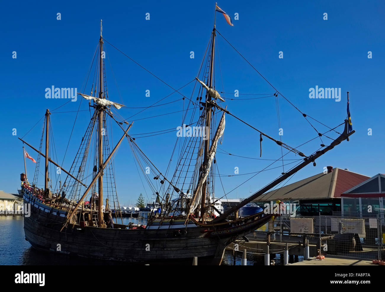 Duyfken Wooden Sailing Ship Fremantle Harbour Perth Western Australia