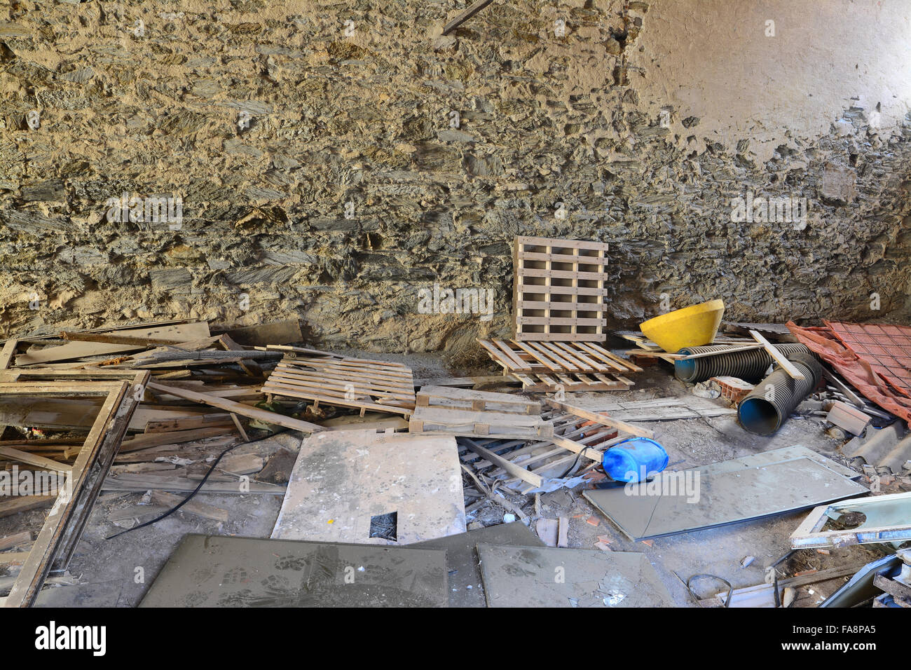 interior view of an abandoned building Stock Photo