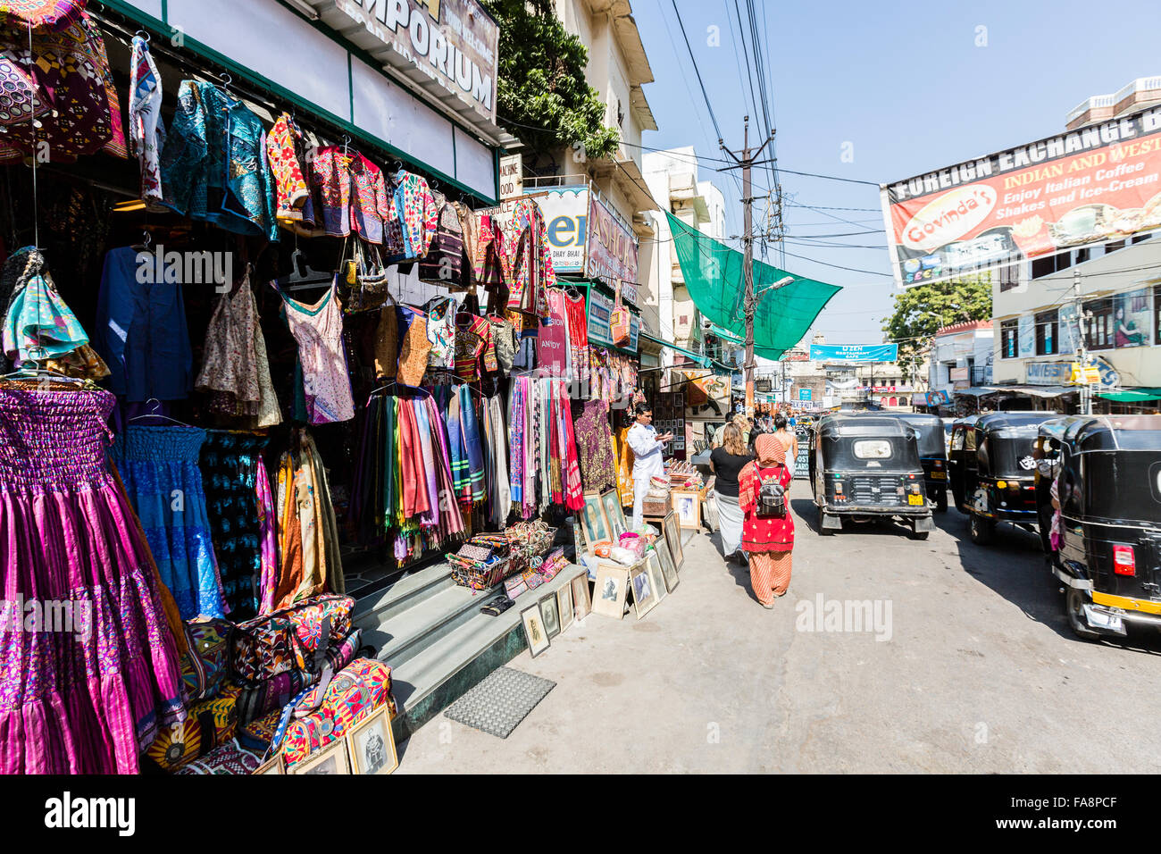 Street scene in Udaipur markets Stock Photo Alamy