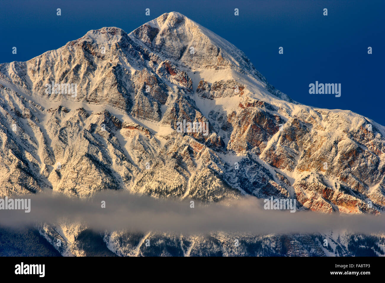 Pyramid Mountain in Winter in Jasper National Park, Canada Stock Photo ...