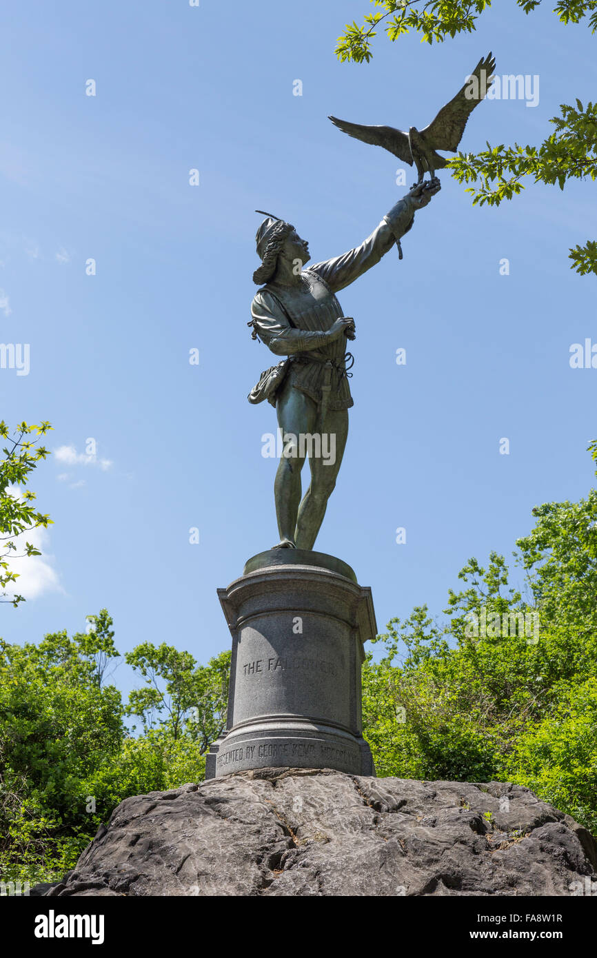 The Falconer Statue, Central Park, NYC, USA Stock Photo Alamy