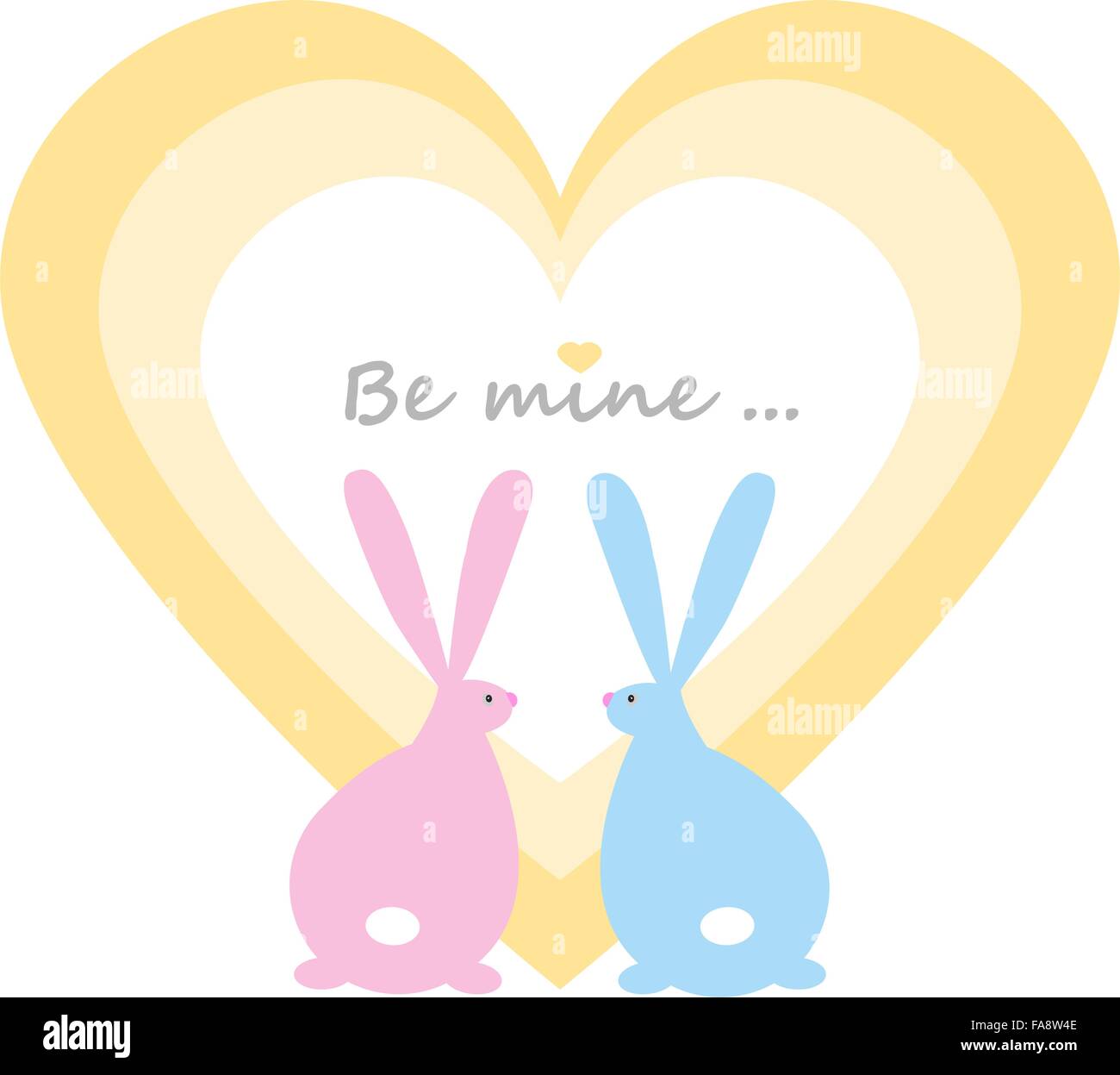 Vintage card with rabbits Stock Vector Image & Art - Alamy