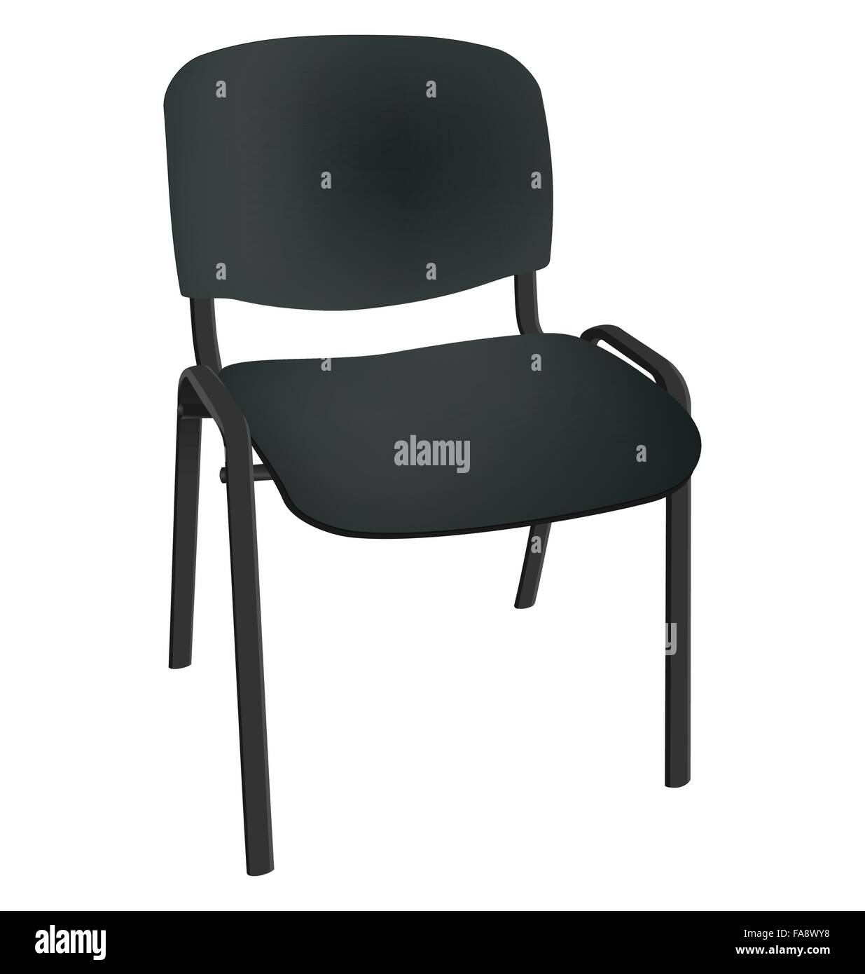 Black office single chair isolated on white Stock Vector Image & Art ...