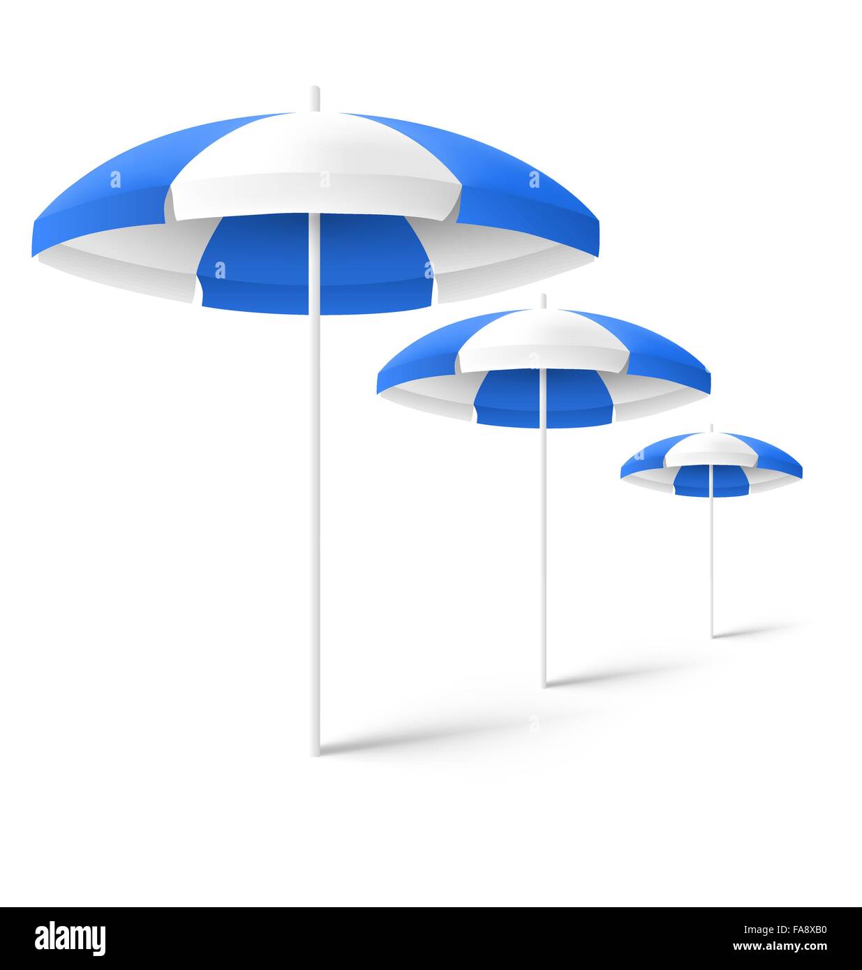 Blue sun beach umbrellas isolated on white Stock Vector Image & Art - Alamy