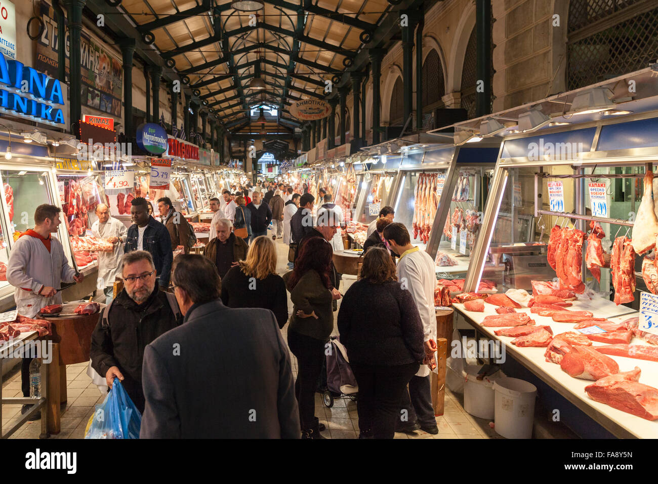 Athens Central Market, Varvakios Agora or Dimotiki Agora, traditional