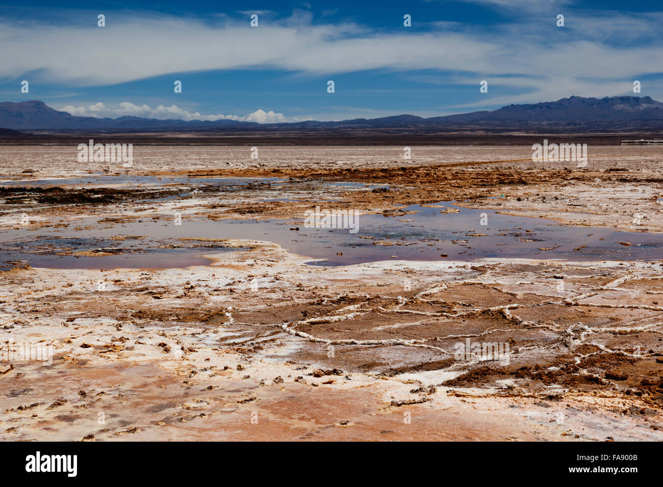 Ojos del Salar at the Salar de Uyuni, salt flats on the Bolivian Altiplano, near Uyuni, Potosí Department, Bolivia Stock Photo