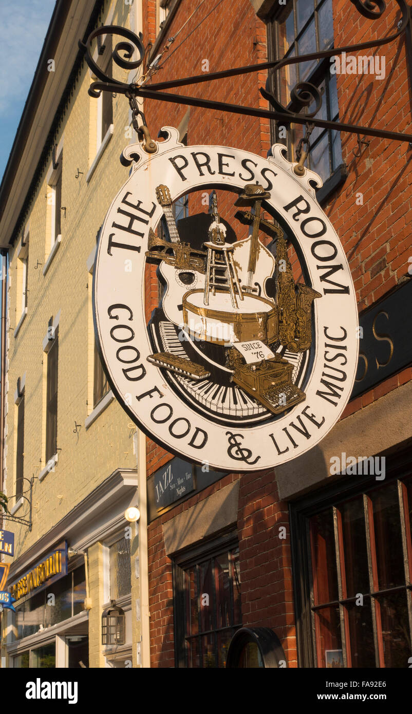 The Press Room Restaurant Portsmouth Nh Stock Photo