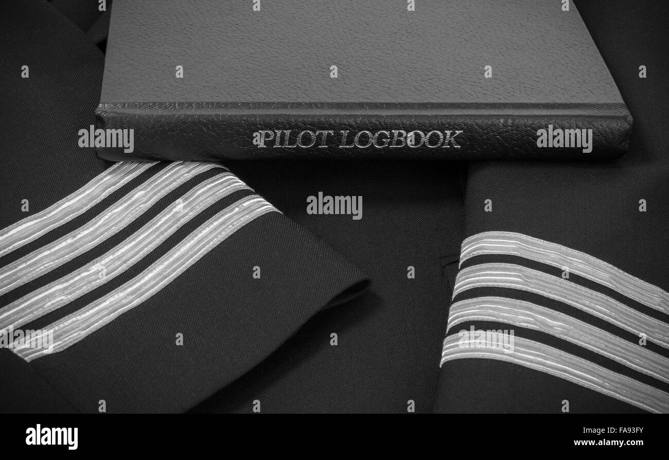 Pilot logbook - Airline Transport Pilot logbook - Professional Logbook Stock Photo