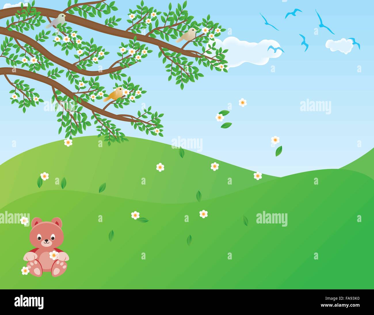 Morning scene illustration in eps10 format. Stock Vector