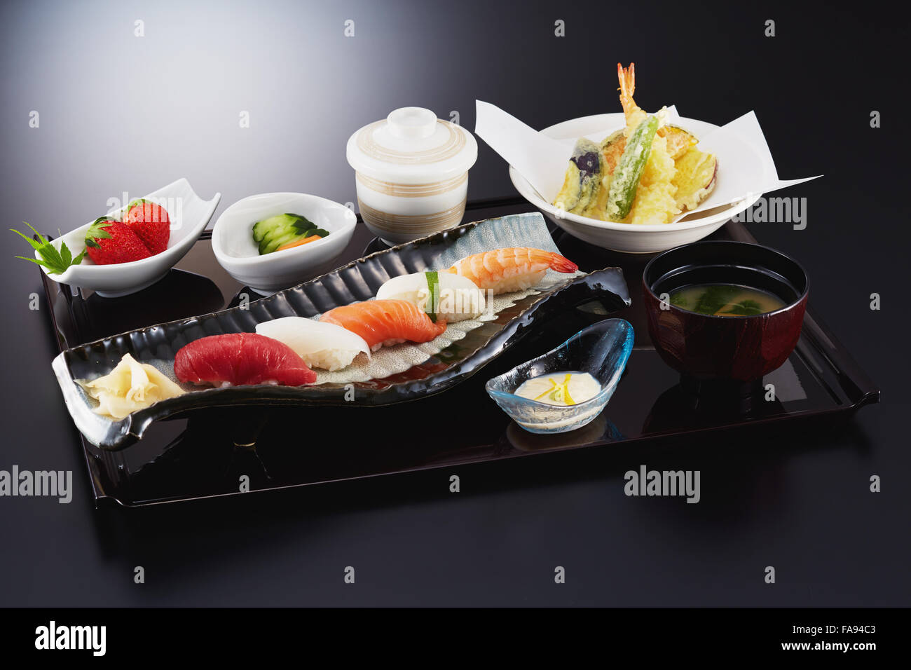 Assorted Japanese dishes Stock Photo