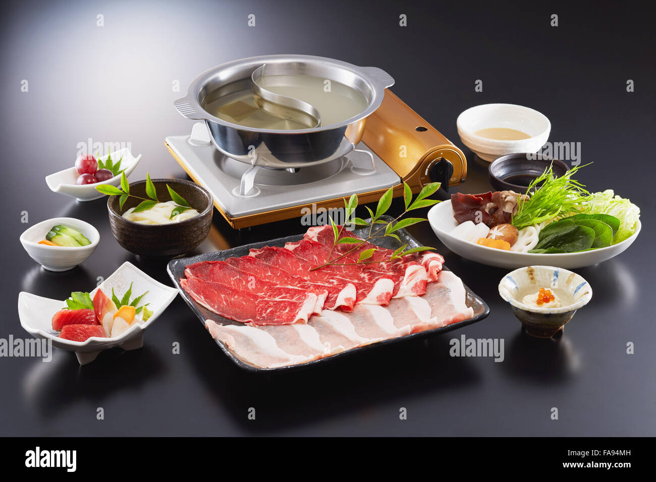 Japanese-style assorted dishes Stock Photo