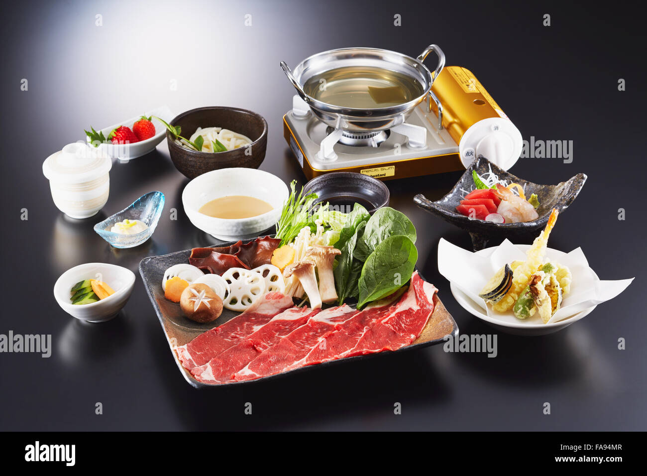 Japanese-style assorted dishes Stock Photo