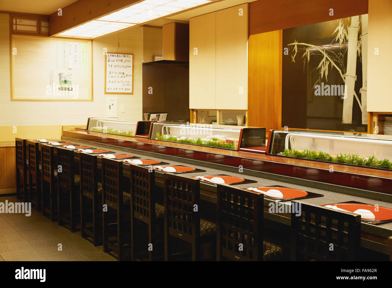Sushi restaurant interior Stock Photo - Alamy