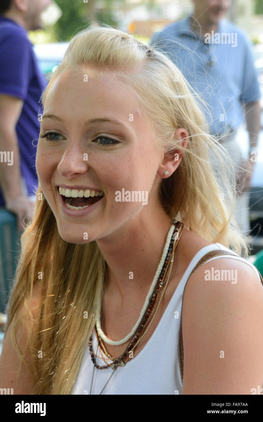 smiling teenage girl Stock Photo