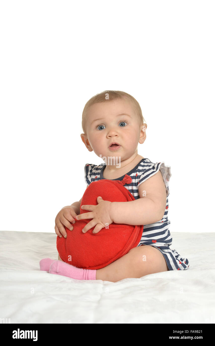 Cute baby heart pillow Stock Photo Alamy