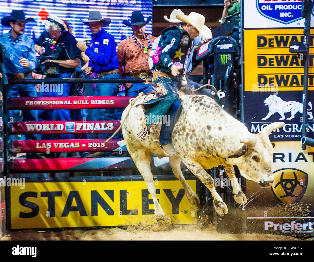 Cowboy Participating in the PBR bull riding world finals. The bull riding world  championship held in Las Vegas Stock Photo - Alamy