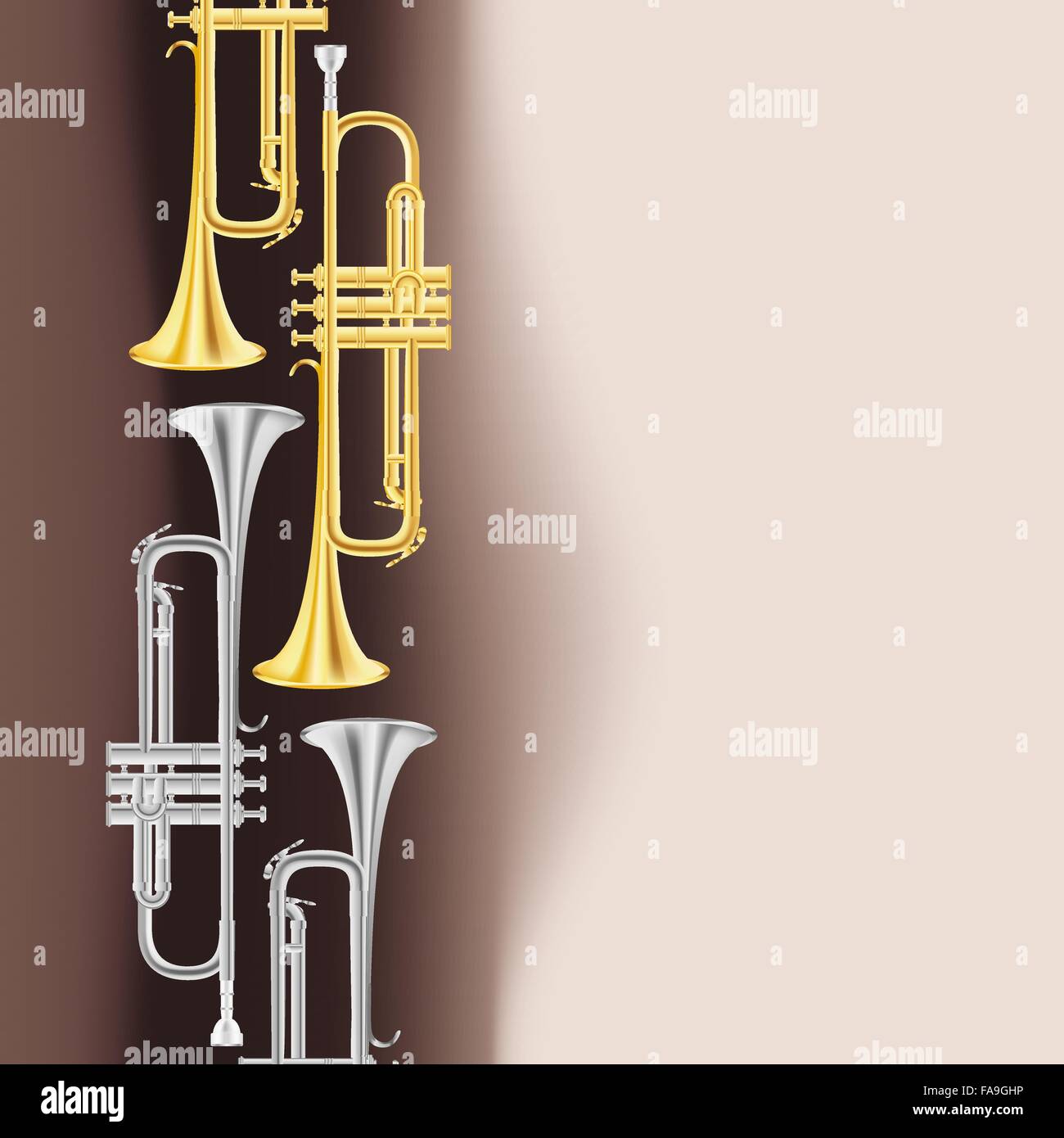 polished brass trumpet background. vector Stock Vector Image & Art Alamy
