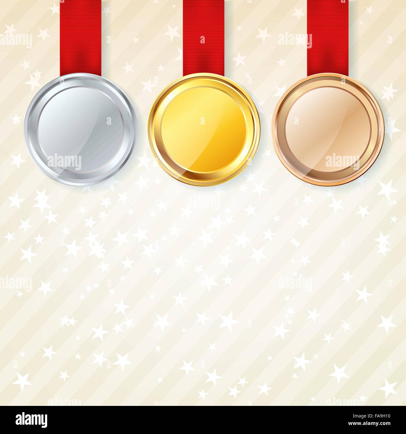 set of medals with red ribbons and stars Stock Vector Image & Art - Alamy