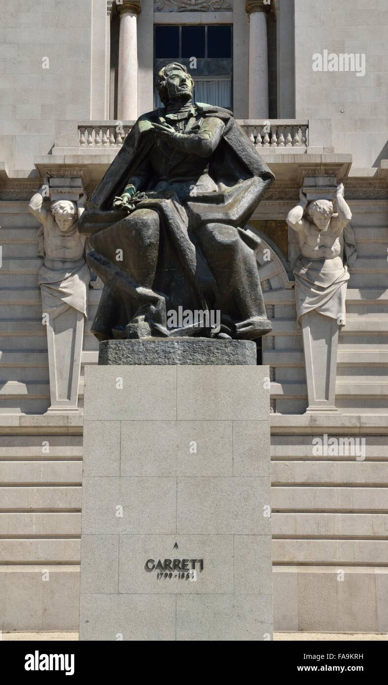 Memorial monument to Almeida Garrett, one of the greatest Portuguese