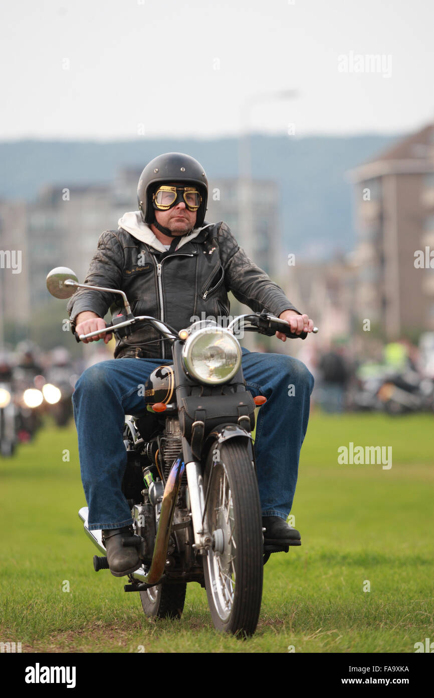 Motorcyclists gather at Beach Road for the Weston super Mare weekly