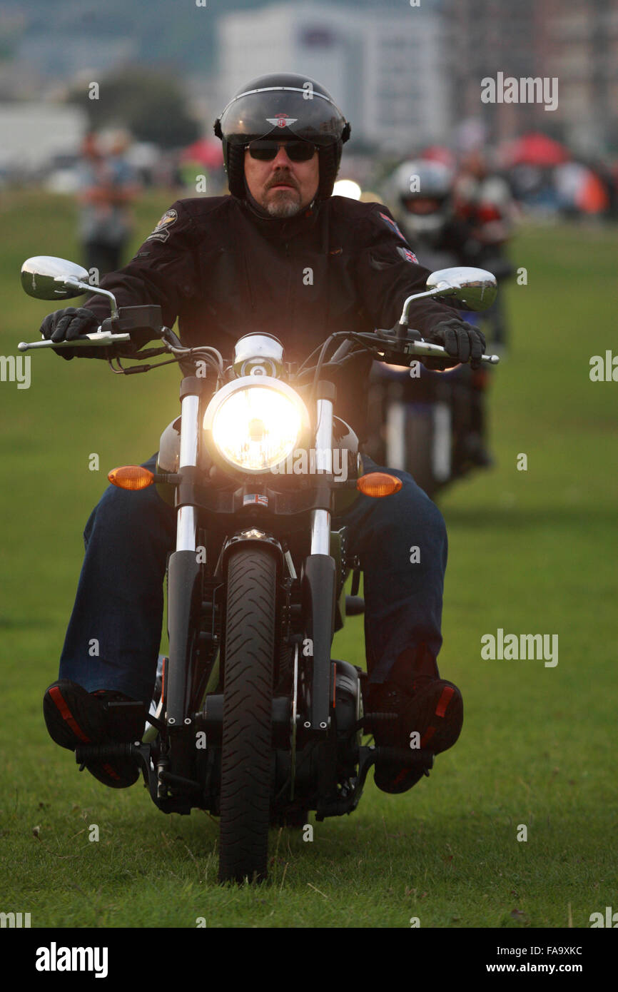 Motorcyclists gather at Beach Road for the Weston super Mare weekly