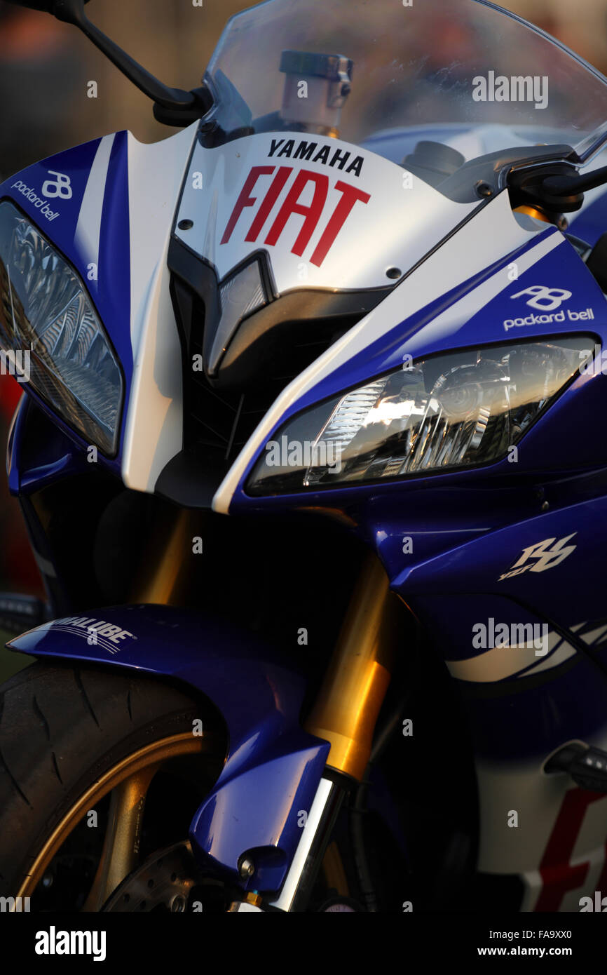 Fiat Yamaha. Weston super Mare weekly summer bike night Stock