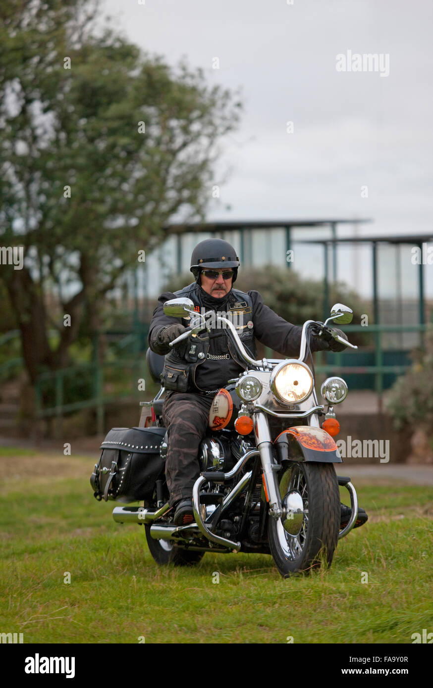 Motorcyclists gather at Beach Road for the Weston super Mare weekly