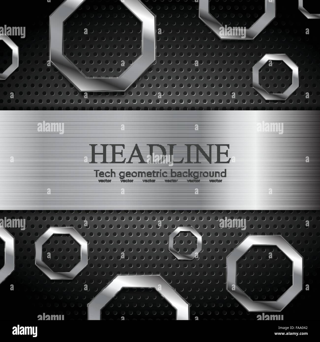 Octagonal Metallic Pattern Abstract metal background with octagons. Vector illustration Stock ...