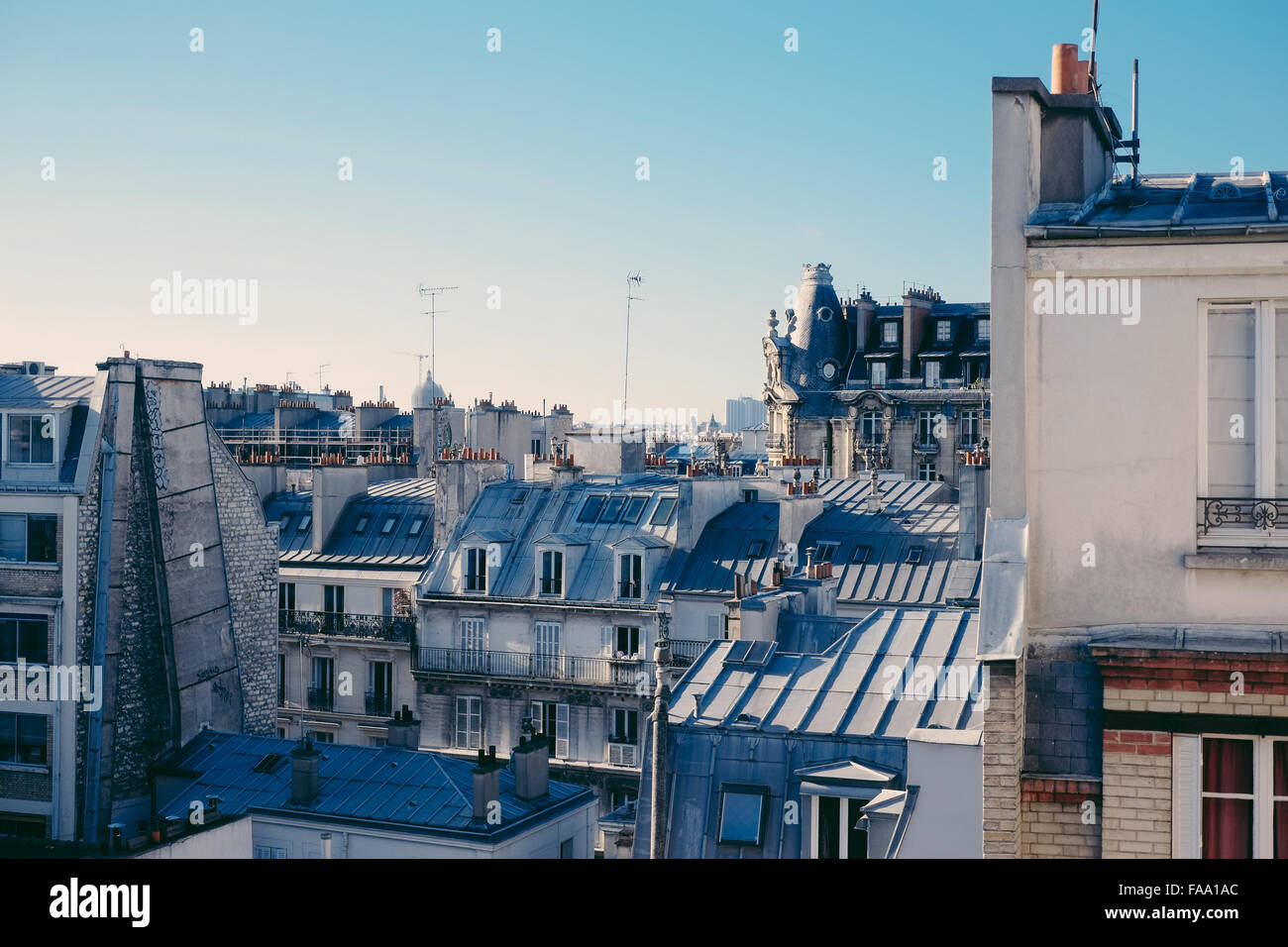 Rooftop in Paris, France Stock Photo Alamy