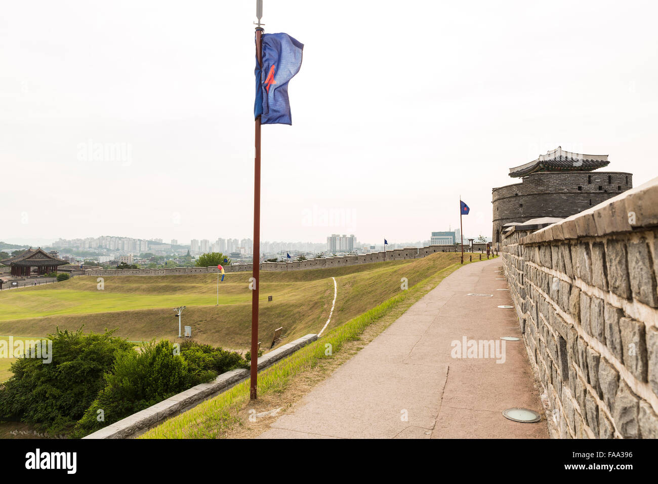 Suwon fortress blue flag hi-res stock photography and images - Alamy