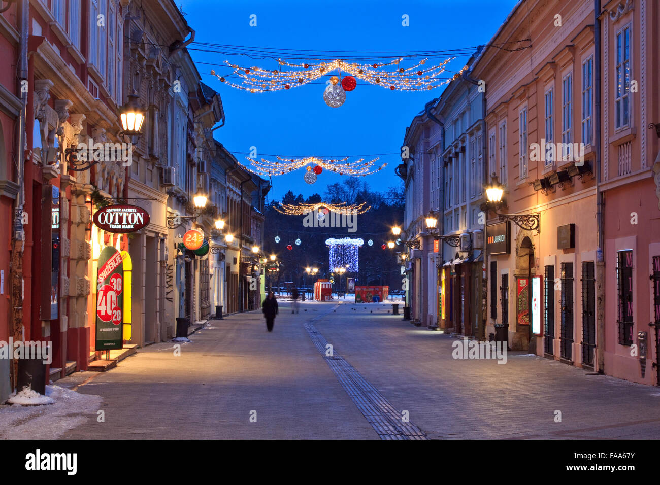Christmas lights in Dunavska in Novi Sad Stock Photo