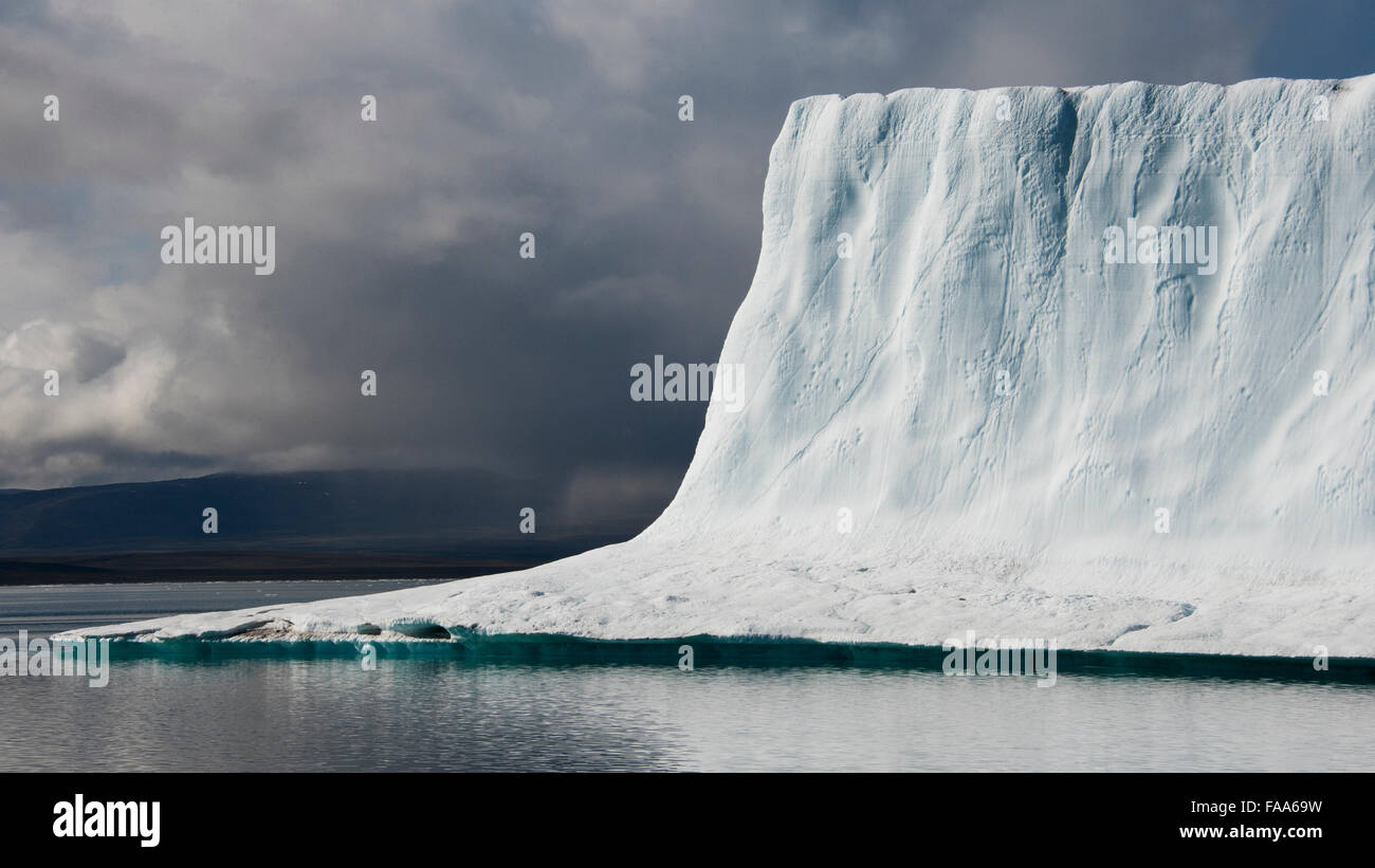 Huge, 200 meter high, iceberg, Baffin Island, Canadian Arctic Stock Photo