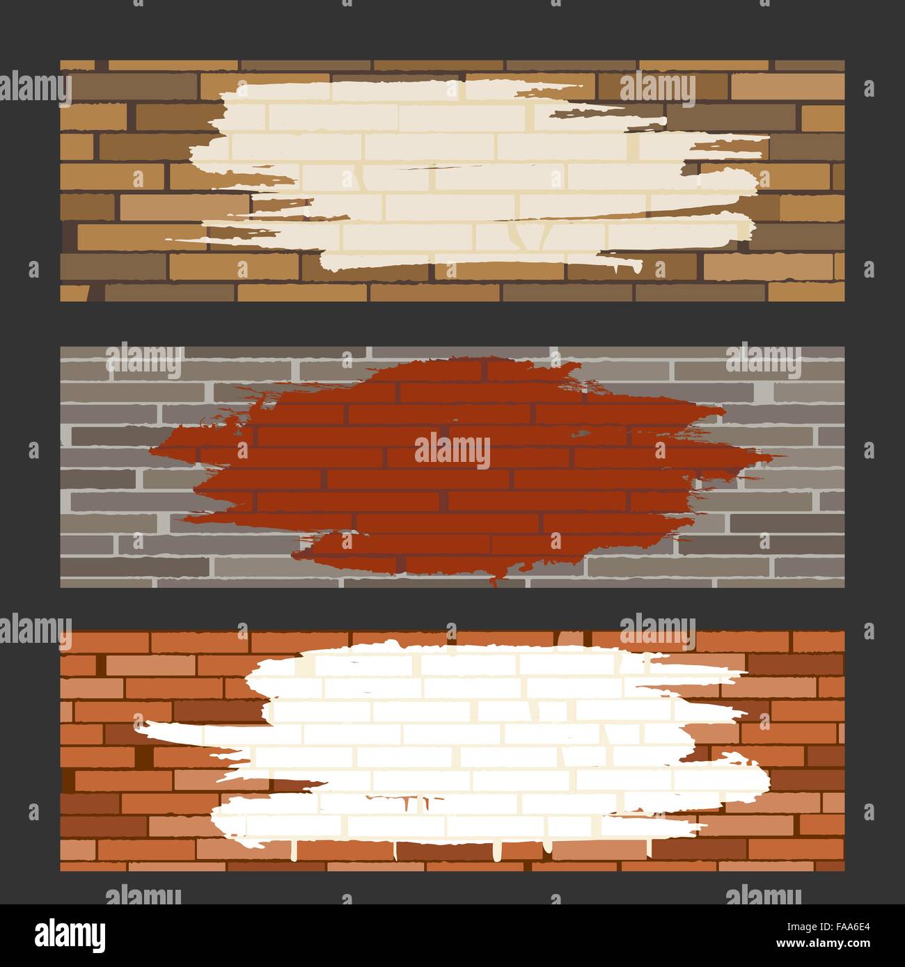 Brick walls with painted blank area for your text. Stock Vector