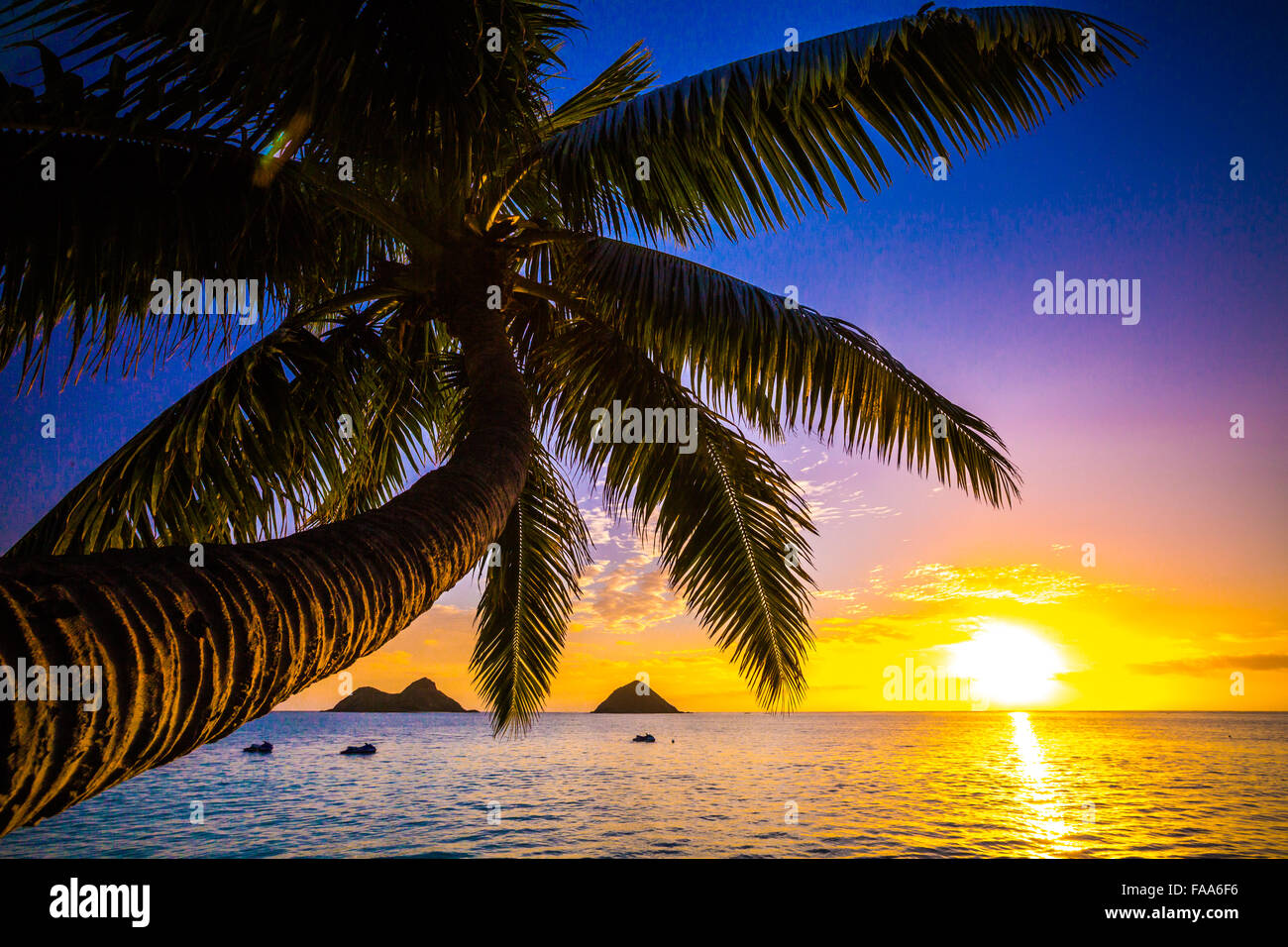 Beautiful golden hour colors of Hawaii Stock Photo Alamy