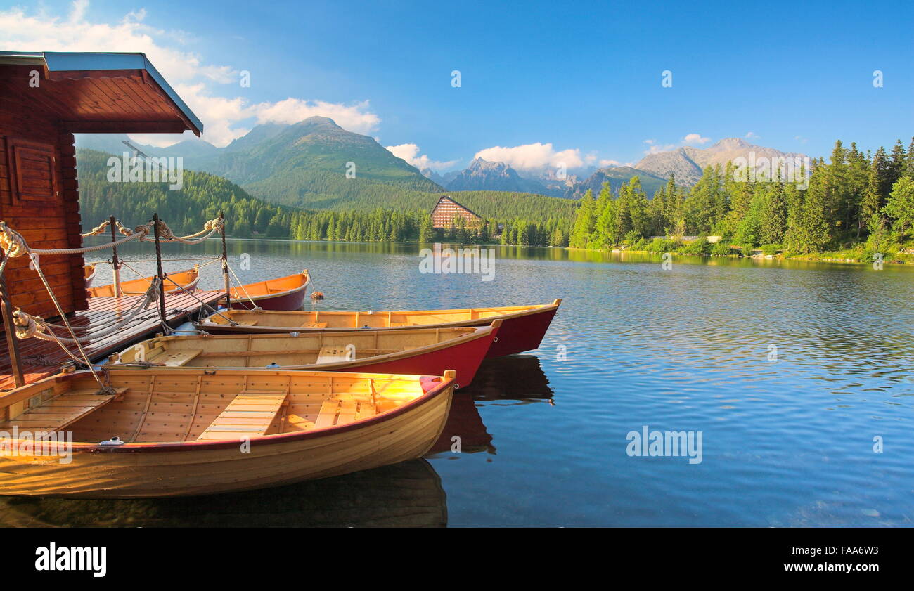 Szczyrbske pleso lake Tatra Mountains, Slovakia Stock Photo