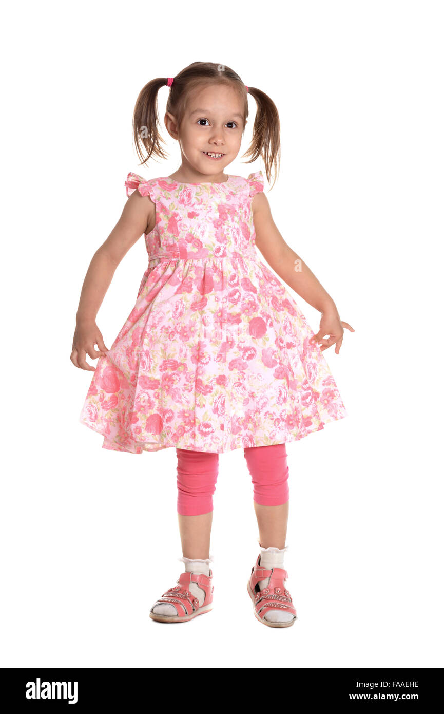 Little girl in pink dress Stock Photo - Alamy