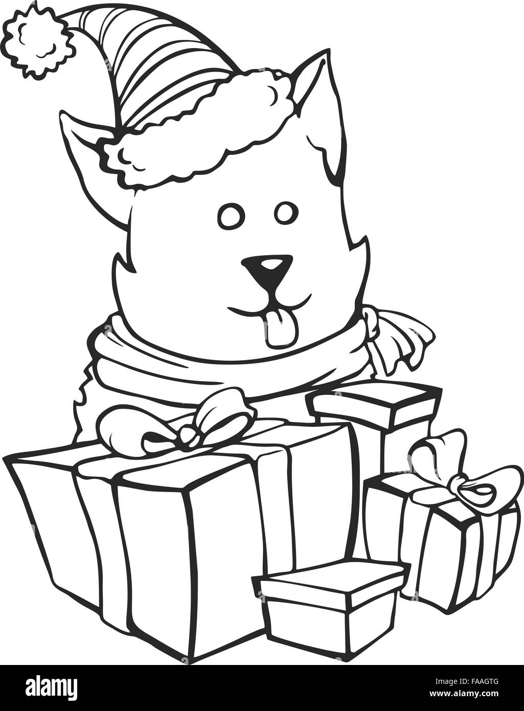 Dog christmas presents Stock Vector Images Alamy