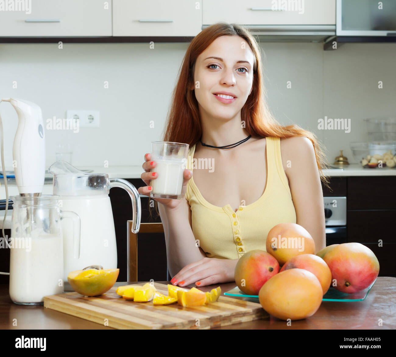 <b>mango</b> Stock Photohttps. www.alamy.com/stock-photo-cheerful-woman-drinking-m...