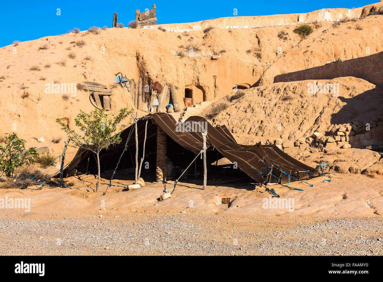 A Berber tent in Matmata, Tunisia,Africa Stock Photo