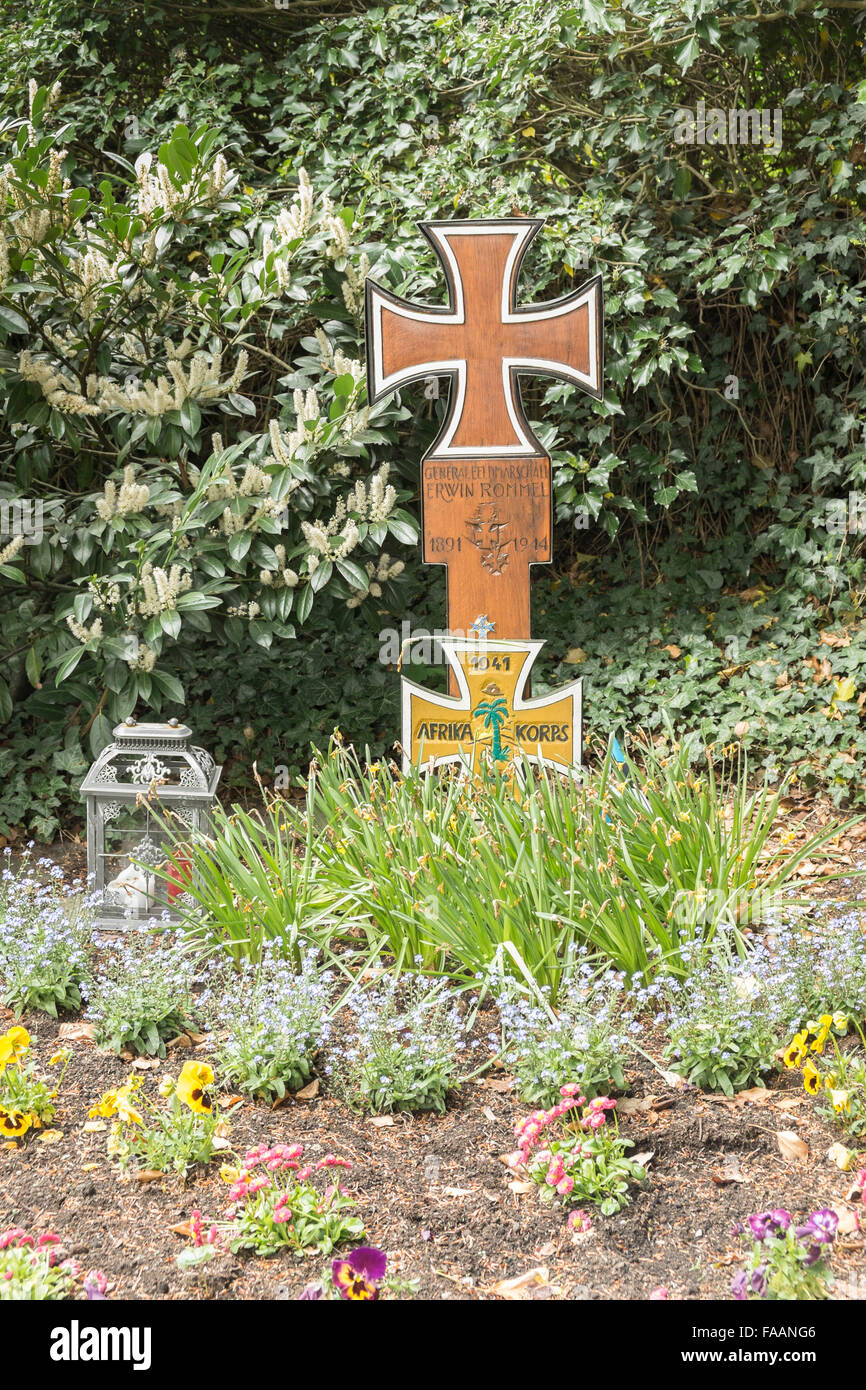 graveside of world war II field marshal erwin rommel, herrlingen,  baden-württemberg, germany Stock Photo